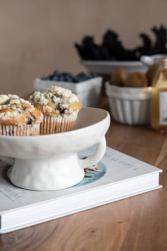Creative Co-Op Stoneware Bowl w Reactive Glaze, White - color: White, size: 8.0" Round x 3.75" Tall