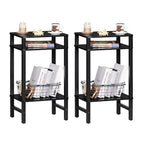 YUFAM Side Table End Table Tall Night Stand 3-Tier for Living Room Bedroom Bathroom Office Furniture Black - color: Black, size: 3 Tier