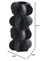 9-Inch Ceramic Flower Vase for Modern Farmhouse Decoration, Flower Vase for Home Decor Living Room, Home, Office, Centerpiece,Table and Wedding (Small, Black)