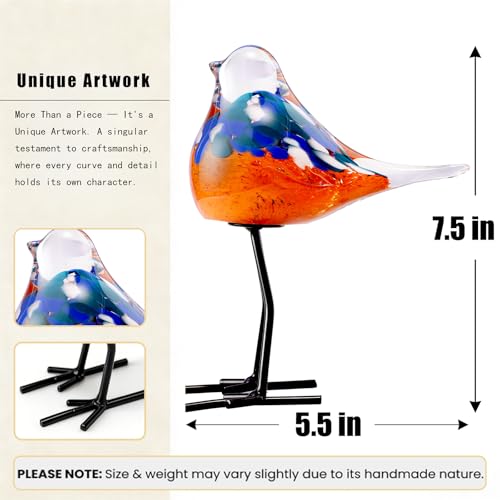 Glass Bird Figurines Art Collectible Ornaments Statue Figurines Modern Handmade Sculpture Home Decor - color: Bd-8