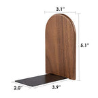 Pandapark Wood Bookends,Non-Skid Bookend for Shelves,Heavy Duty Bookends,Book Stand for Books/CDs,1 Pair - color: Black Walnut-b