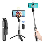 Aureday Selfie Stick with Wireless Bluetooth Remote, Portable 41 Inch Gopro Selfie Stick Tripod with Light, Compatible with iPhone 14/13 Pro/12/11 Pro/Max/XS/XR/X/8/7 and Android Smartphones - size: 41in