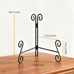 Plate Stand, 2 Pack 6 Inch Plate Holder for Display, Black Foldable Iron Table Easel for Picture Book Photo Frame Decorative Plate - size: 6 Inch - 2Pack