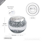WGVI Silver Speckled Glass Tea Light Votive Candle Holder, Width 3", Height 2.5", Small Globe Bubble Bowl Round Vase, Mercury Votive Tabletop Décor, 1 Piece - size: Silver Bowl 2.5"H
