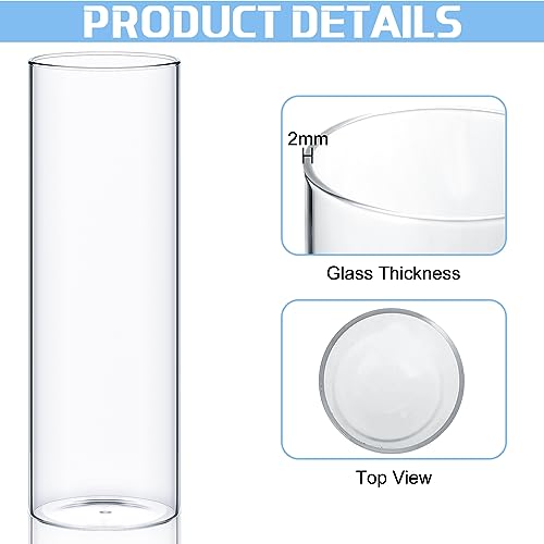 Didaey 36 Pcs Thin Cylinder Vases Set for Centerpieces 2.5'' Diameter 2mm Thickness Clear Glass Vase Hurricane Floating Candle Holder for Wedding Table Decoration (2.5'' X 5'',6'',8'')