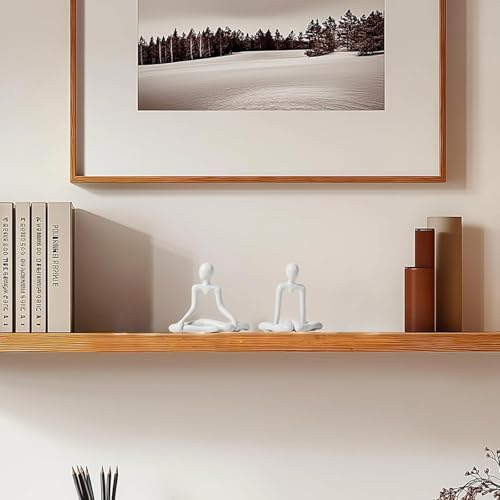 Abstract Thinker Statue, White Minimalist Abstract Sculpture Statue, Modern Art Decoration for Home Office Desk Decoration (White Style B)