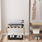 Smuxee Natural Bamboo Luggage Rack for Guest Room, Foldable Suitcase Stand with Storage Shelf, Easily Assembled Luggage Stand with 5 Nylon Straps for Guest Room Bedroom Hotel - color: Natural 1PCS