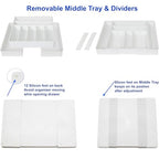 Simple Houseware Expandable & Adjustable Cutlery Drawer Organizer - Large Utensil and Flatware Tray for Kitchen Drawers, White - color: White