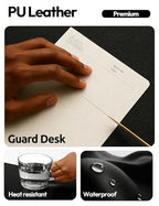 YSAGi Leather Desk Pad Protector, Office Desk Mat, Large Mouse Pad, Non-Slip PU Leather Desk Blotter, Laptop Desk Pad, Waterproof Desk Writing Pad Office and Home (Black, 35.4" x 17") - color: Black, size: 35.4" x 17"