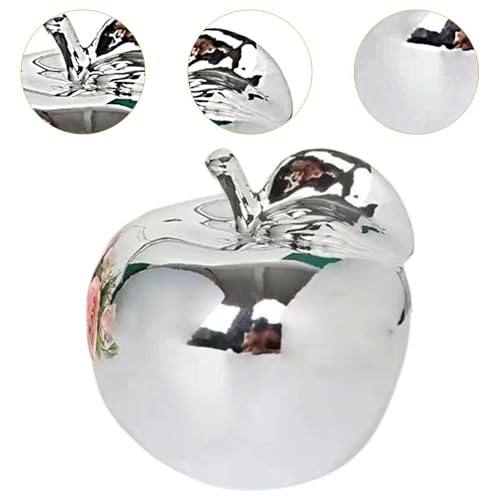 Fenteer Fruit Sculpture Desktop Statue Delicate Ideal Gifts Artistic Ornament Ceramic Figurine for Rooms Porches Desktops Homes Cafes, Silver, M - color: Silver, size: Medium