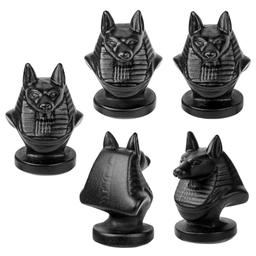 Nupuyai Hand Carved Anubis Statue for Home Decor, Natural Black Obsidian Crystal Figurine Stone Sculpture Decoration for Fengshui - style: Anubis