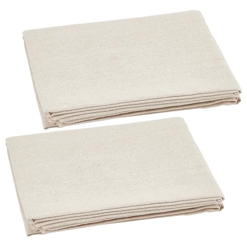 FINGERINSPIRE 2 PCS Pottery Linen Cloth 63x39 inch (Ivory White) - Linen Fabric Tablecloth Clay Sculpture Tool for Ceramic Art DIY Crafts