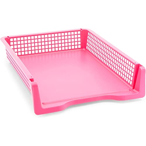 Bright Creations Classroom Turn in Trays - 6-Pack, Letter Size, 12.75 x 9.75 x 2.75 in, Rainbow Plastic - Teacher Supplies & Classroom Must Haves - Stackable Paper Organizer & Homework Trays