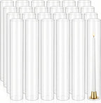 24 Pcs Hurricane Candle Holder Sleeve, W:2.5" H:14" Bottomless Clear Glass Cylinder Candleholder Cover Open Both Ends Glass Chimney, Candle Shade for Centerpieces, Wedding Party Event Decor - size: 2.5"W x14"H