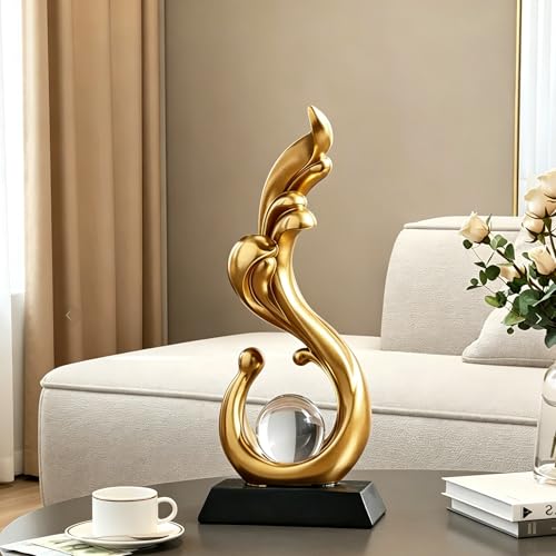 AWNR Abstract Art Deco Decor Statues for Home,Shelves,Table,Living Room, Dining Room,Modern Sculpture Decoraciones of Homes for Sale (Gold A) - color: Gold a