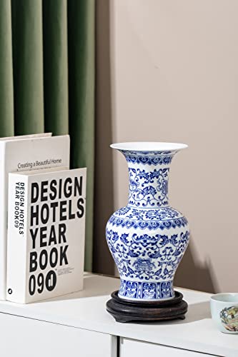Blue and White Vase, Blue Vase, Chinoiserie Vase, Blue and White Ginger Jar Vase for Home Decor, Blue and White Porcelain Decor,10 "H - size: Blue 10"H