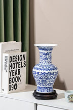 Blue and White Vase, Blue Vase, Chinoiserie Vase, Blue and White Ginger Jar Vase for Home Decor, Blue and White Porcelain Decor,10 "H - size: Blue 10"H