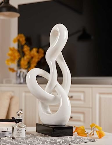 Sculpture Music Note Decor Modern Statue Gifts Treble Clef Figurine Polyresin Arts White 23 inch - color: White