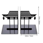 HEALLILY 1 Pair Chinese Bookends Ancient Asian Style Building Pattern Bookends Desktop Decorative Bookshelf Stationery Supplies for Children Adults