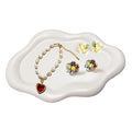 Ceramic Jewelry Dish for Women, Jewelry Tray Trinket Dish, Cloud Tray Jewelry Plate, Watch Keys Tray Ring Dish Holder for Mother's Day/Christmas/Thanksgiving/Birthday Gift, Off-White Spotted - color: Spotted Matte White