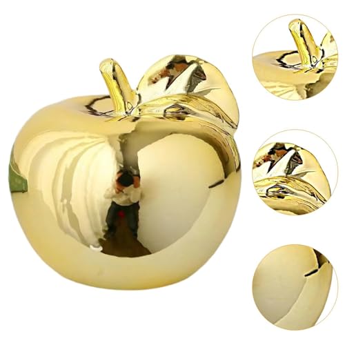 Fenteer Fruit Sculpture Desktop Statue Delicate Ideal Gifts Artistic Ornament Ceramic Figurine for Rooms Porches Desktops Homes Cafes, Golden, L - color: Golden, size: Large