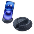 Artificial Stone Cell Phone Stand for Desk Handcraft Diamond Patterned Minimalist Decor for Desk Kitchen Counter Office Easy of Use Sturdy and Stable(Black) - style: black diamond stone