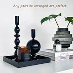 Candle Stick Candle Holder, Glass Candle Holders for Table Centerpiece, Modern Style Black Candle Holder Mixed 4pcs - color: Black