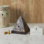 Hosley 5" Soapstone Triangle Pyramid Incense Cone Holder – Large Aromatherapy Burner & Ash Catcher for Incense Cones, Zen, Vastu, Reiki, Chakra Meditation, Spa Gift - color: Brown1