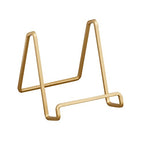 TRIPAR Square Metal Wire Stand, Gold Finish (2 Pack, 6-Inch Depth) - Tabletop Display - Handcrafted Edge Design For Sleek & Modern Look - Perfect for Kitchen Cookbooks, Plates, Photos & More