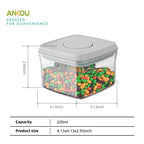 Ankou Airtight Food Storage Container - 0.32 QT （380ml Small Pop Up Food Containers With Lids, Bpa Free Stackable Container for Sugar Tea Candy- 8 Labels - Clear - color: 0.32 QT