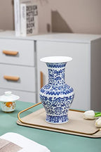 Blue and White Vase, Blue Vase, Chinoiserie Vase, Blue and White Ginger Jar Vase for Home Decor, Blue and White Porcelain Decor,10 "H - size: Blue 10"H