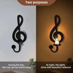 Candle Sconces Wall Musical Note Sconces Decor Wall Mounted Metal Candle Holders with Foldable Tray ZAYHENYOO for Music Lovers, Music Room, Christmas As A Gift(1, L-A) - size: 10.23 inches
