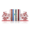 Cute Bookends, Unique Decorative Book Ends with Rose Design - Ideal Gift for Book Lovers, Fit for Library, Study, and Bookshelf Display (Red)