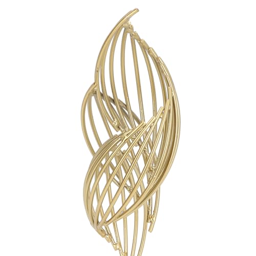 Spiral Mesh Sculpture Gold Abstract Art Decor Modern Luxury Home Decoration Desk Shelf Figurines 10.2 Inch for Living Room Bedroom Office (Crystal White) - size: Crystal White