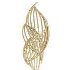 Spiral Mesh Sculpture Gold Abstract Art Decor Modern Luxury Home Decoration Desk Shelf Figurines 10.2 Inch for Living Room Bedroom Office (Crystal White) - size: Crystal White