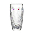 Unique Hand Painted Colorful Peacock Shaped Crystal Glass Vase-11 inch Tall. - color: Colorful