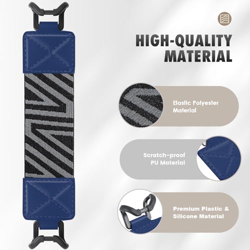 MoKo Security Hand-Strap for 9-11 Inch Tablet, iPad/iPad Pro/iPad Air/Kindle Fire HD/Samsung, High-Elasticity Versatile Hand Strap Lightweight Finger Grip Holder, Navy Blue - color: Navy Blue, style: Patterned Strap