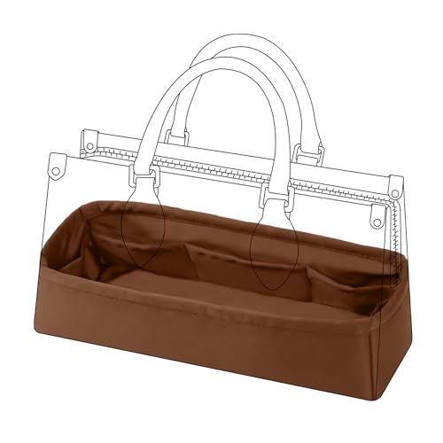 DGAZ Silk Handbag Organizer Insert Fits LV ONTHEGO bags，Silky Smooth Bag Organizer，Luxury Handbag & Tote Shaper(Gold,East west) - color: Gold, size: East west