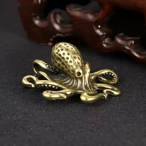 Pure Copper Octopus Ornament - Vintage Tea Pet Collectible, Artisan-Crafted Statue, Indoor & Outdoor Desktop Decoration, Ideal for Placement on Tea Tables, Office Desks and Living Room Surfaces