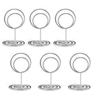 Jofefe 20pcs Mini Place Card Holders, Cute Table Number Holders, Classy Table Card Holder Table Picture Stands, Elegant Wire Photo Holder Menu Memo Clips, Idea for Wedding, Anniversary Party（Silver - color: Silver