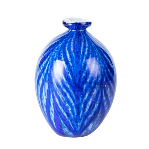 KAMMAK Colored Glass Vase, Beautiful Hand Blown Decorative Vase, Modern Art Vase for Flower Mantle Dining Table Centerpiece, Entryway Living Room Wedding Decoration (JG2055) - style: JG02055