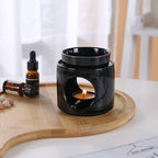 Essential Oil Burner for Scented Oil, Oil Warmer, Tealight Wax Melt Warmer, Candle Diffuser, Tea Light Holder, Black - color: Black