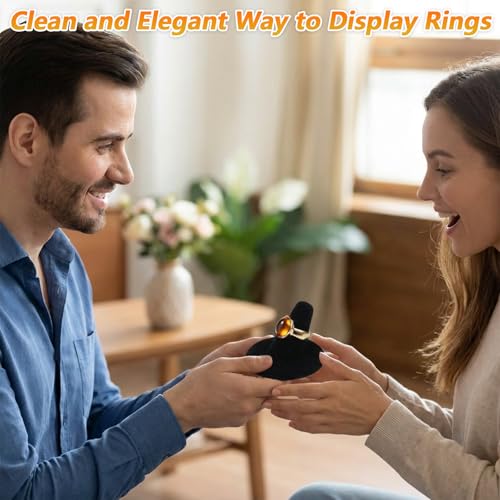 10 Pcs Ring Display Stand Black Velvet Ring Holder Single Rings Organizer For Selling Jewelry Display Stand For Rings Storage
