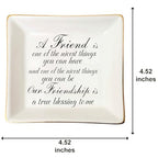 Frienship Jewelry Dish Tray Ceramic Trinket Dish My Best Friend My Best Friend'S Wedding My Friends For Mom Sister Friends - style: Frienship