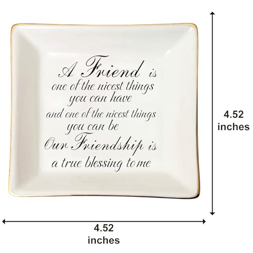 Frienship Jewelry Dish Tray Ceramic Trinket Dish My Best Friend My Best Friend'S Wedding My Friends For Mom Sister Friends - style: Frienship