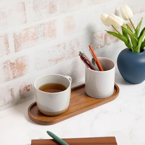 Solid Wood Serving Platters and Trays of Natural Wood with Edge,Rectangular Avoid Sliding and Spilling Food (Acacia Oval Platters 6 Pack) - color: Acacia Oval Platters 6 Pack