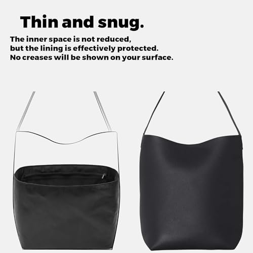 DGAZ Lightweight Purse Organizer Insert for The Row Ns Parker Tote S/M/L, Silk DupontPaper Inner Bag for Luxury Bag (Large, Black) - color: Black, size: Large
