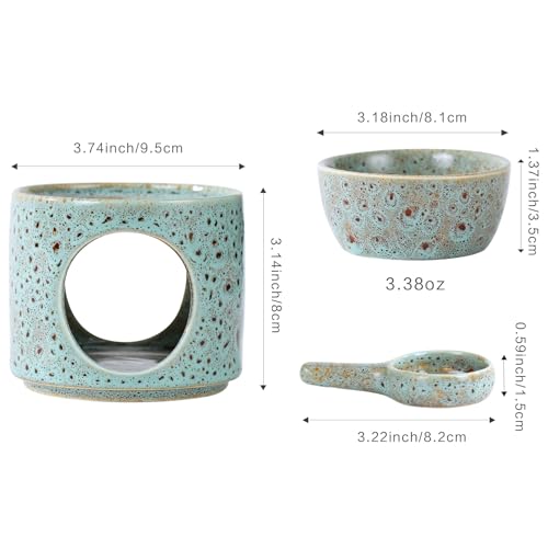 Essential Oil Burner for Scented Oil, Oil Warmer, Tealight Wax Melt Warmer, Candle Diffuser, Tea Light Holder, Green - color: Green