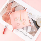 SANQIANWAN PU Leather Arc Edge Jewelry Valet Tray for Man and Women, Portable Mini Entryway Table Tray Bedside Nightstand Desk Tray Small Travel Dish Plate for Key,Wallet,Watch,Coin (Pink) - color: Pink