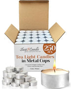250 Pack Tealight Candles in Metal Cups - Clean, White Unscented Tealight with 3 Hour Long Burning Time - Votive Candles Bulk for Romantic Dinner, Weddings, Spa & Hotels - style: 250 Pack 3 Hours Burn Time